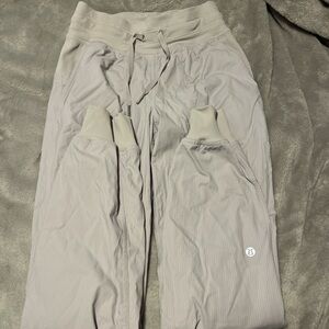Grey/White Lululemon Dance Studio Joggers